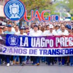 5 mil universitarios de la UAGro participaron en el aniversario del triunfo de la presidenta Claudia Sheinbaum